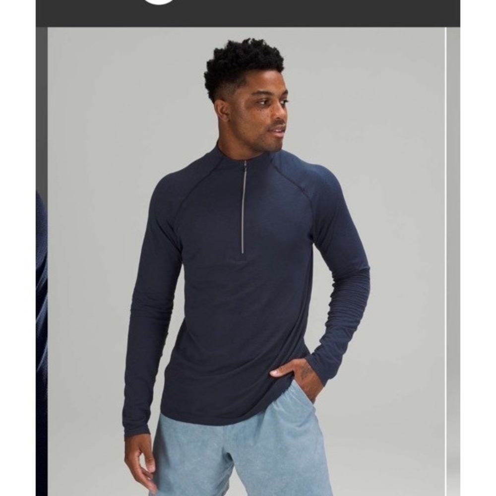 Lululemon Metal Vent Tech Half-Zip Men's Size XL Mineral Blue Athletic Long
